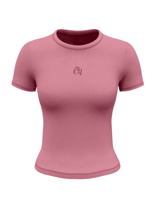 Ribbed Tee (BubbleGum)