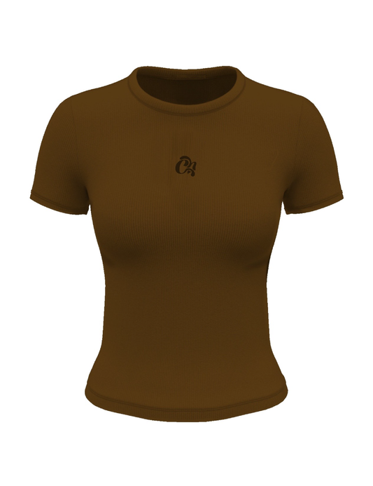 Ribbed Tee (Mocha)