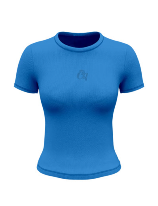 Ribbed Tee (Blu)